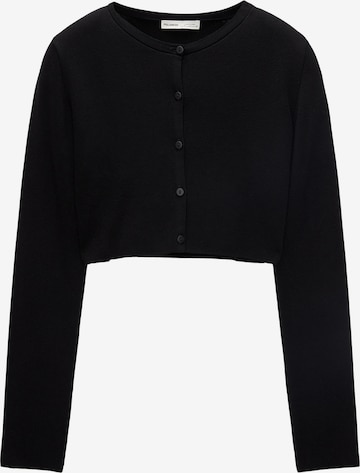 Pull&Bear Knit Cardigan in Black: front