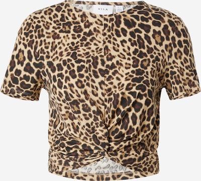 VILA Majica 'VIMOONEY' u svijetlosmeđa / tamno smeđa / crna, Pregled proizvoda