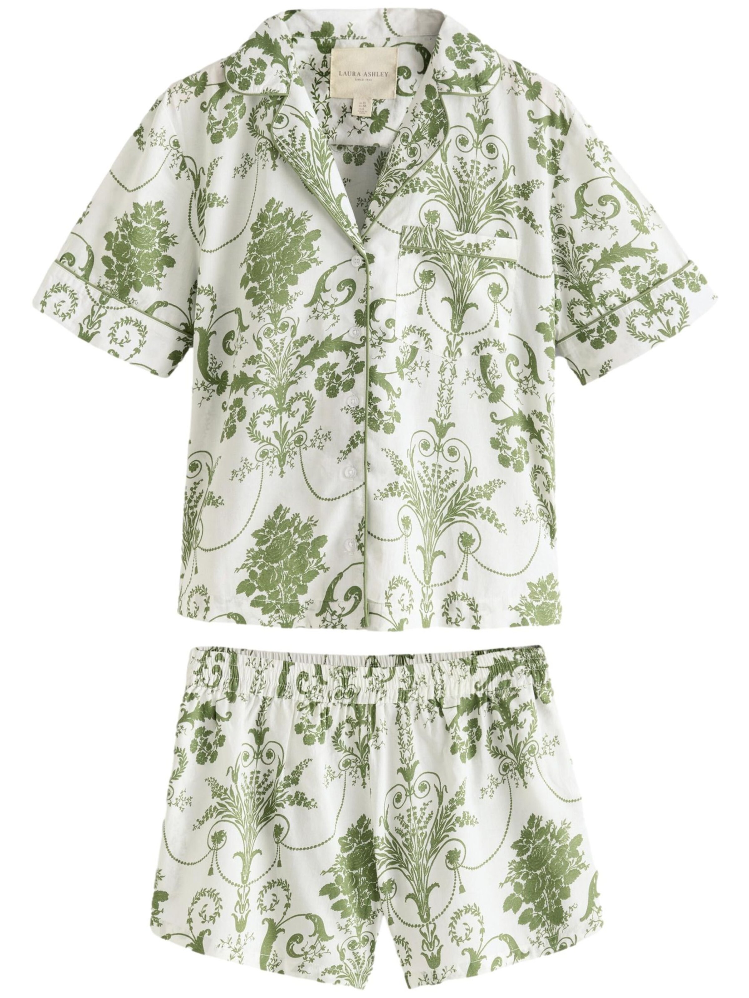 LAURA ASHLEY - Pijama de pantalón corto en verde: frente