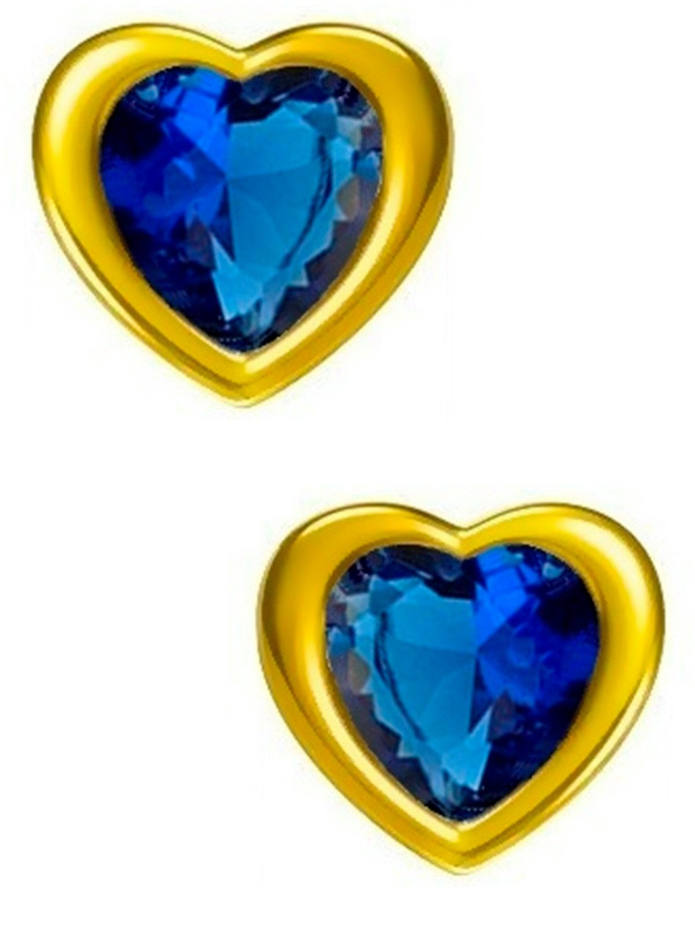 Goldene Hufeisen Earrings 'Herz Blau' in Gold, Item view