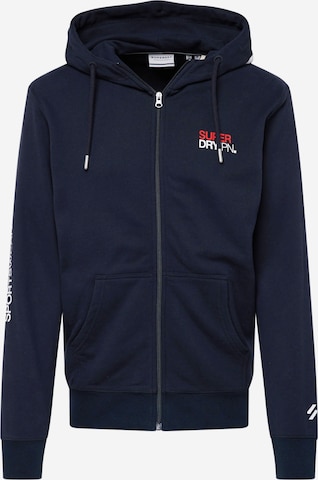 Superdry Zip-Up Hoodie in Blue: front