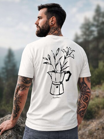 Neverless Shirt 'Mokka Flowers' in White