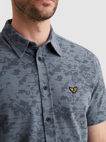 PME Legend Regular fit Overhemd 'Shirt in jersey piqué with allover print' in Blauw