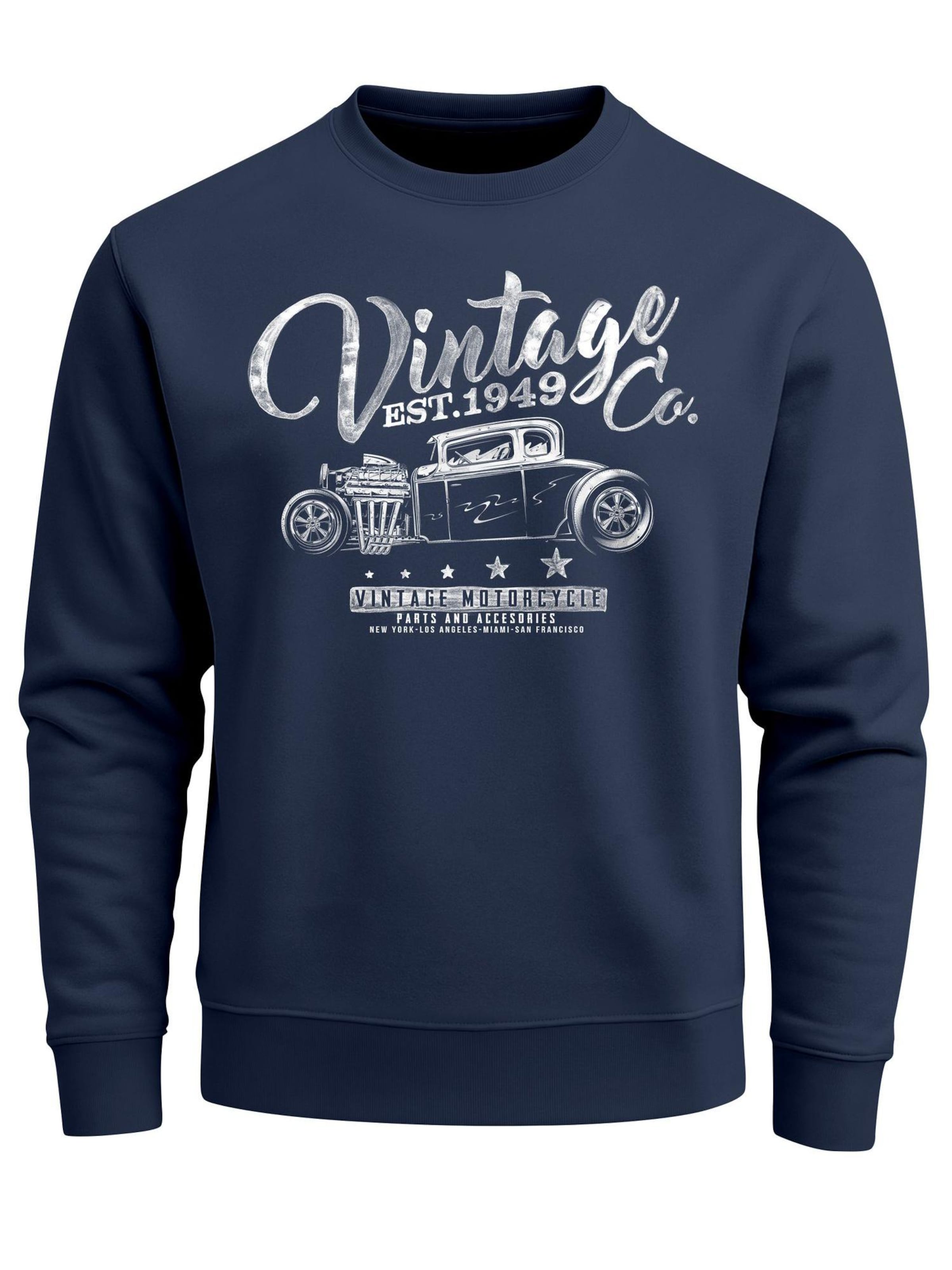 Neverless Sweatshirt 'Vintage Car' in Blue: front