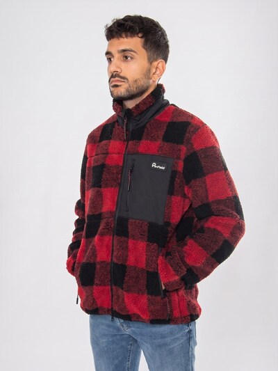 PENFIELD Übergangsjacke 'The Checked Mattawa Jacket Black' in S in rot / schwarz, Produktansicht