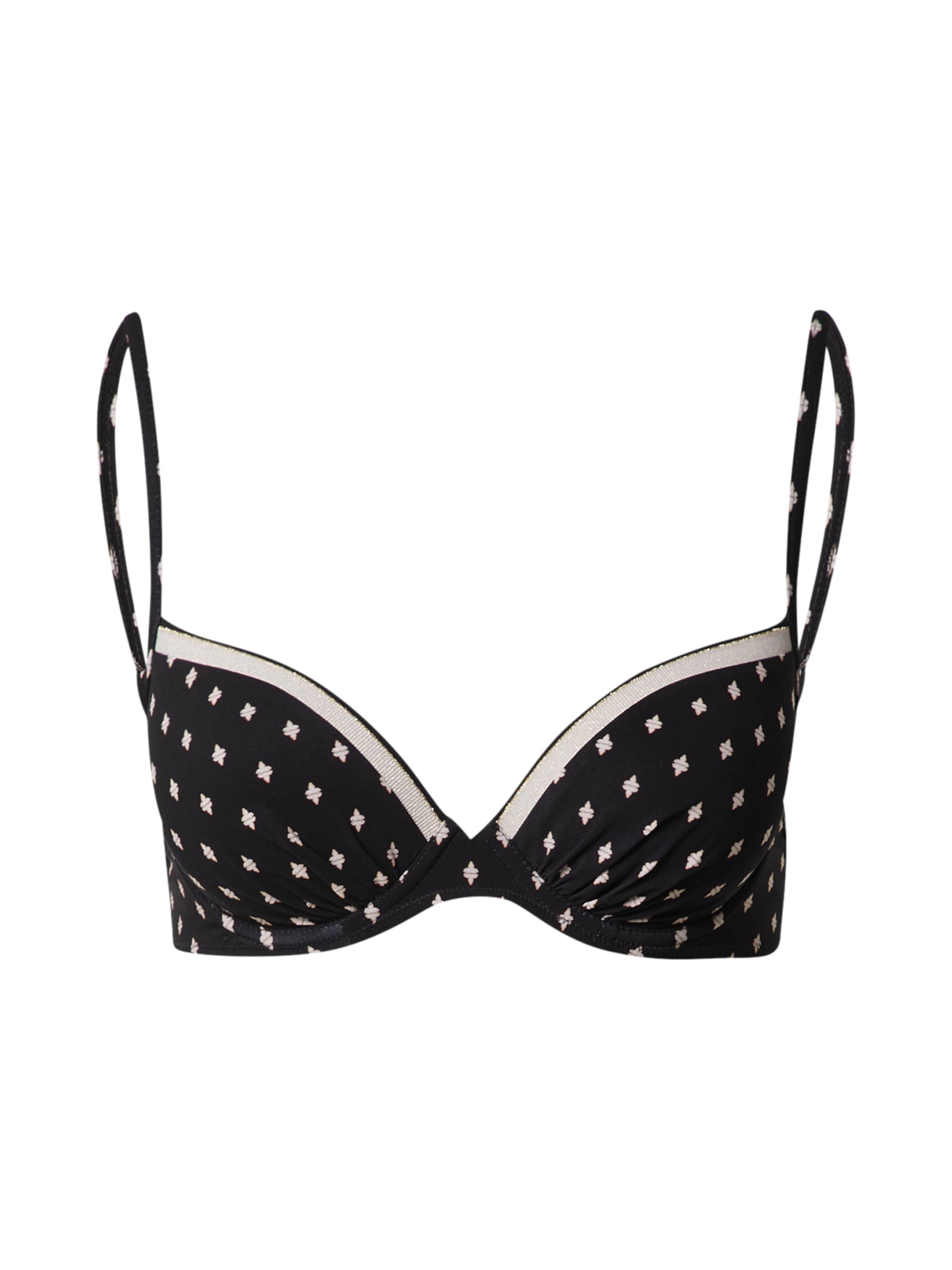 watercult T-shirt Bikini top in Black: front
