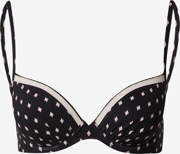 watercult T-shirt Bikini top in Black: front