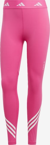 ADIDAS PERFORMANCE Skinny Workout Pants 'Techfit 3-Stripes' in Pink: front