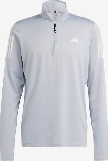 ADIDAS PERFORMANCE Veste de sport 'Own the Run' en gris clair / blanc, Vue avec produit