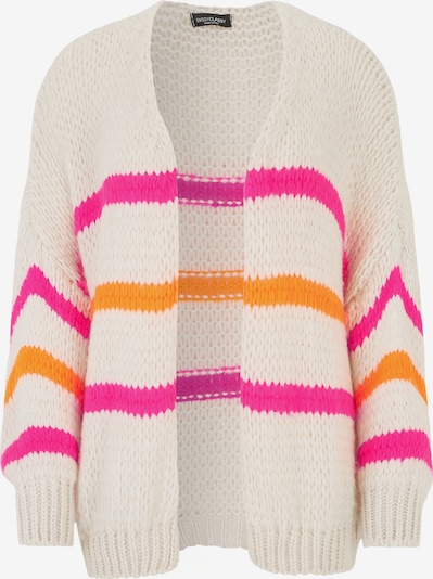 Cardigan dimensiuni mari SASSYCLASSY pe portocaliu neon / roz neon / alb murdar, Vizualizare produs