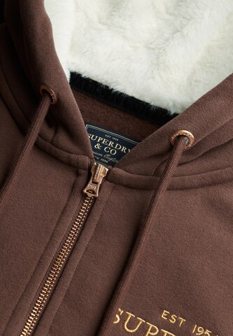 Superdry & Co Sweatjacke 'Luxe' in Braun