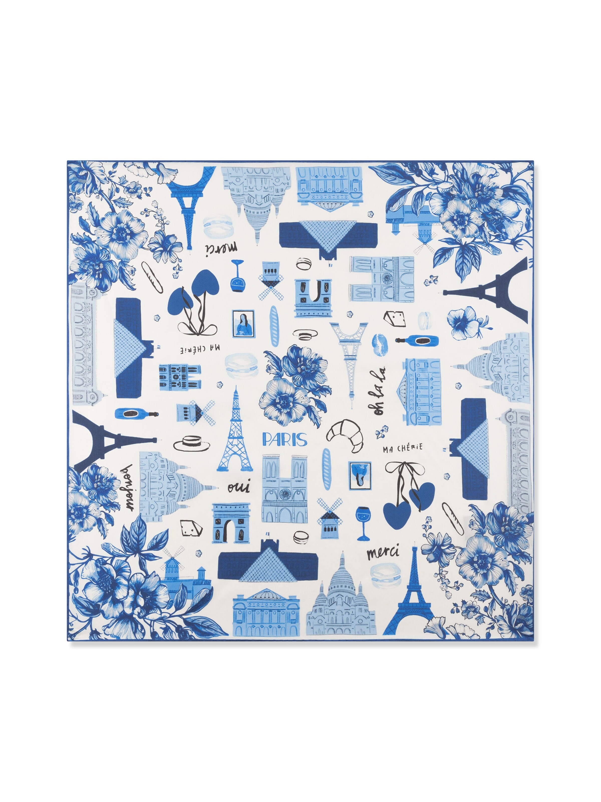 CODELLO Nickituch mit ikonischen Paris-Motiven in Blau