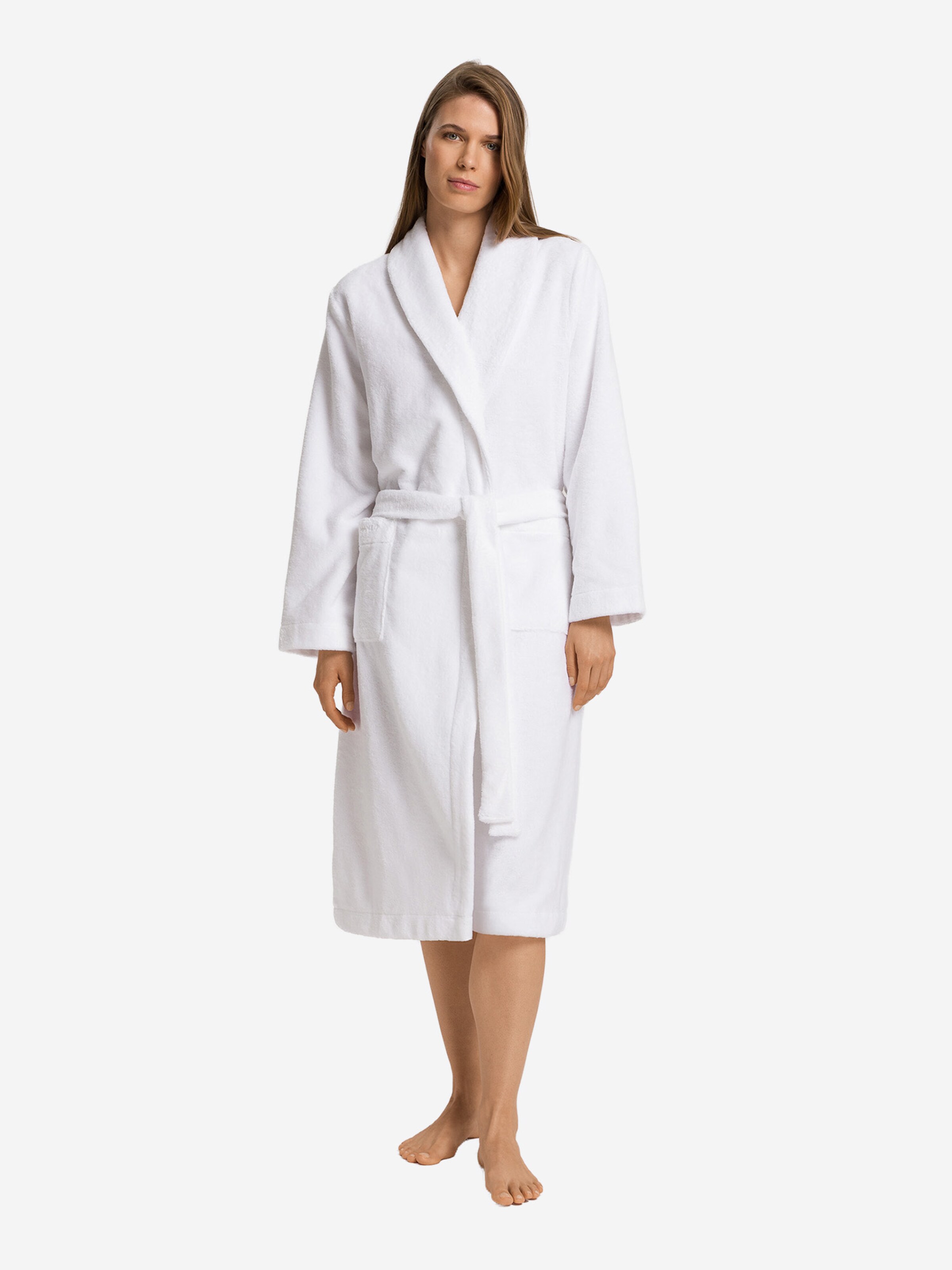 Hanro Bathrobe short ' Robe Selection ' in White: front