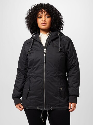 Ragwear Plus Weatherproof jacket 'DANKA' in Black: front