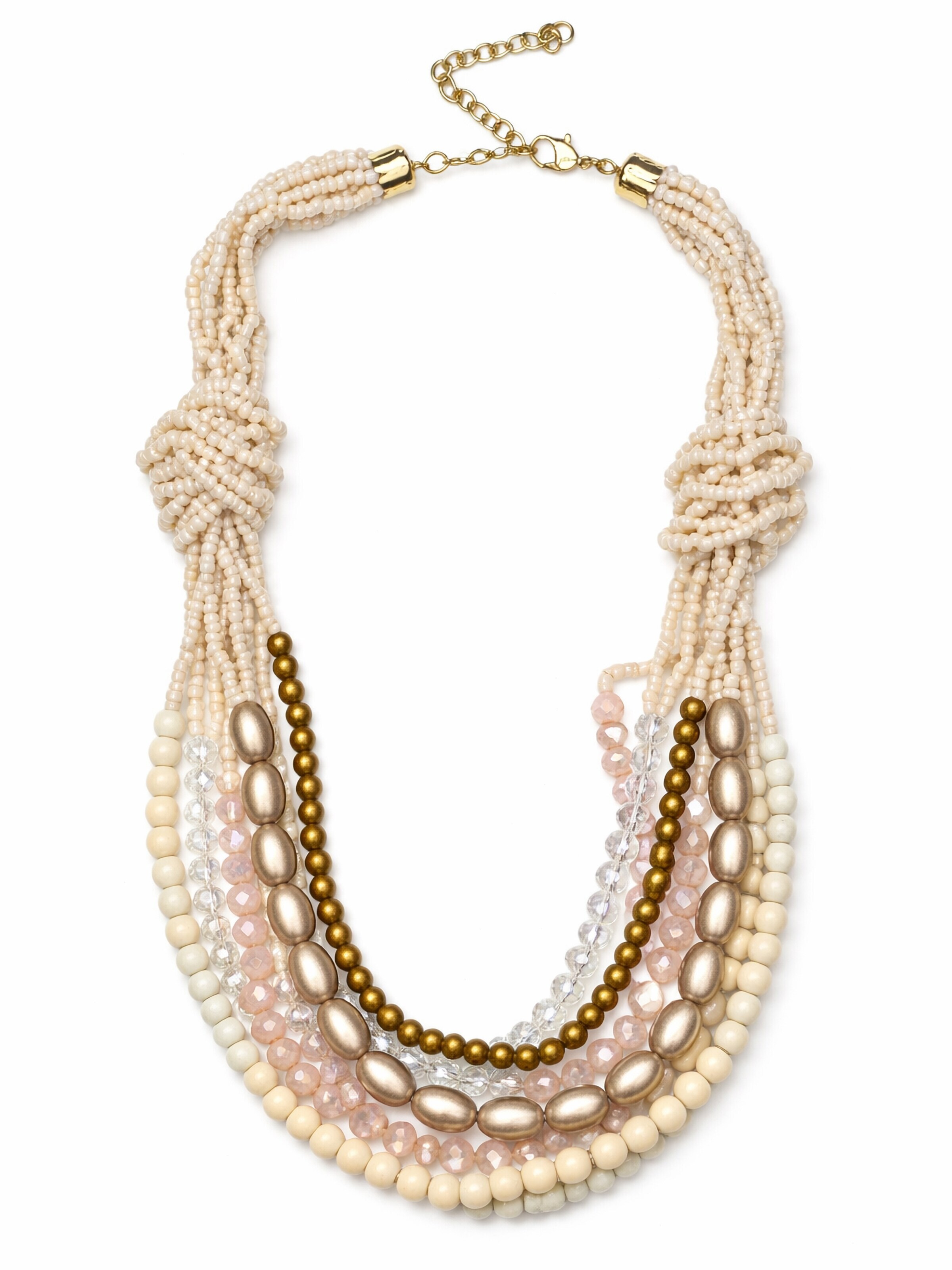 COLLEZIONE ALESSANDRO Necklace 'Nele' in Beige: front