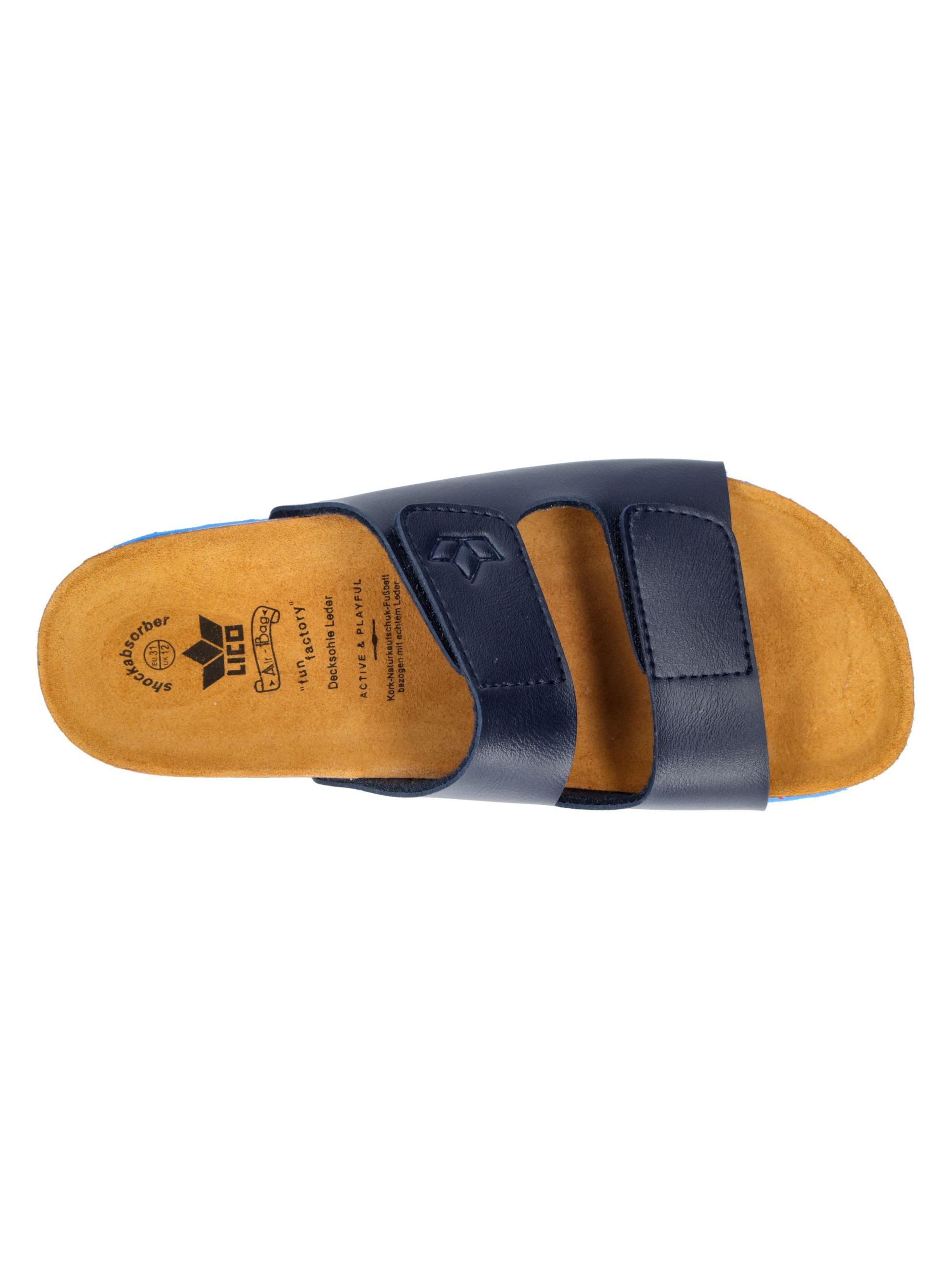 LICO Pantolette 'Bioline Velcro' in Blau