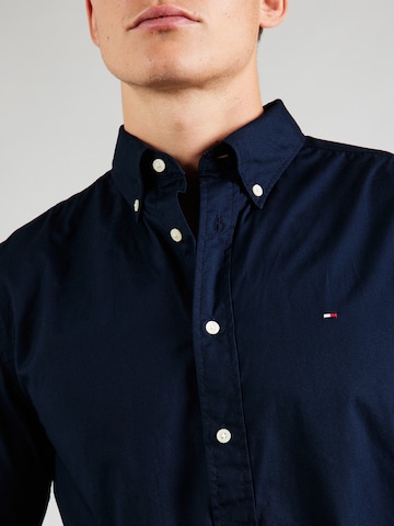 TOMMY HILFIGER Regular fit Button Up Shirt 'Flex' in Blue