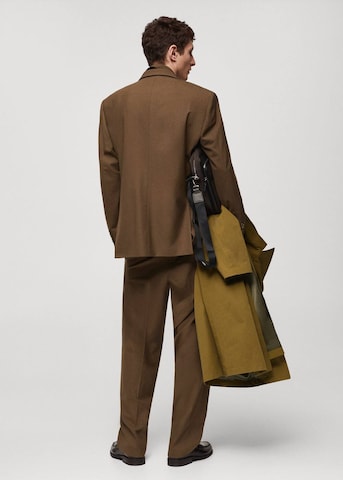 MANGO MAN Regular fit Suit Jacket 'Panarea' in Brown