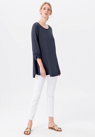 Green Cotton 3/4-Arm-Shirt Longshirt in Blau