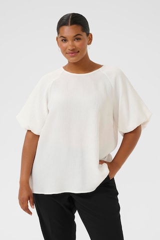 Chemisier 'Girla' KAFFE CURVE en blanc : devant