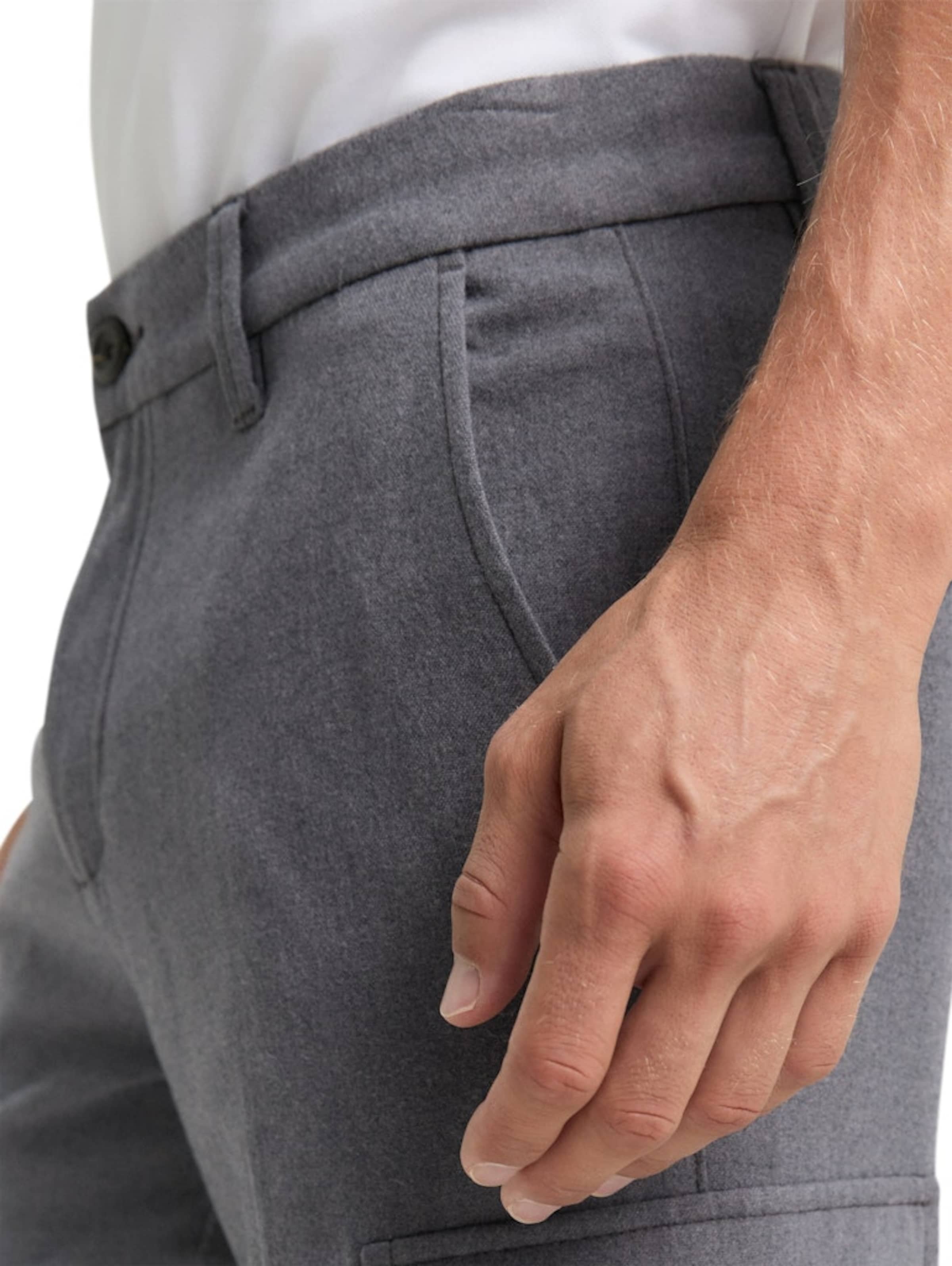 TOM TAILOR regular Παντελόνι με τσάκιση σε γκρι