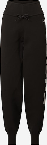 Tapered Pantaloni sport de la ADIDAS SPORTSWEAR pe negru: față