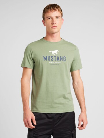 MUSTANG Shirt 'AUSTIN' in Groen: voorkant
