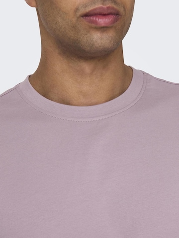 Only & Sons Koszulka 'Fred' w kolorze fioletowy