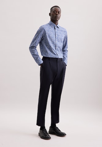 Coupe slim Chemise business 'Schwarze Rose' SEIDENSTICKER en bleu