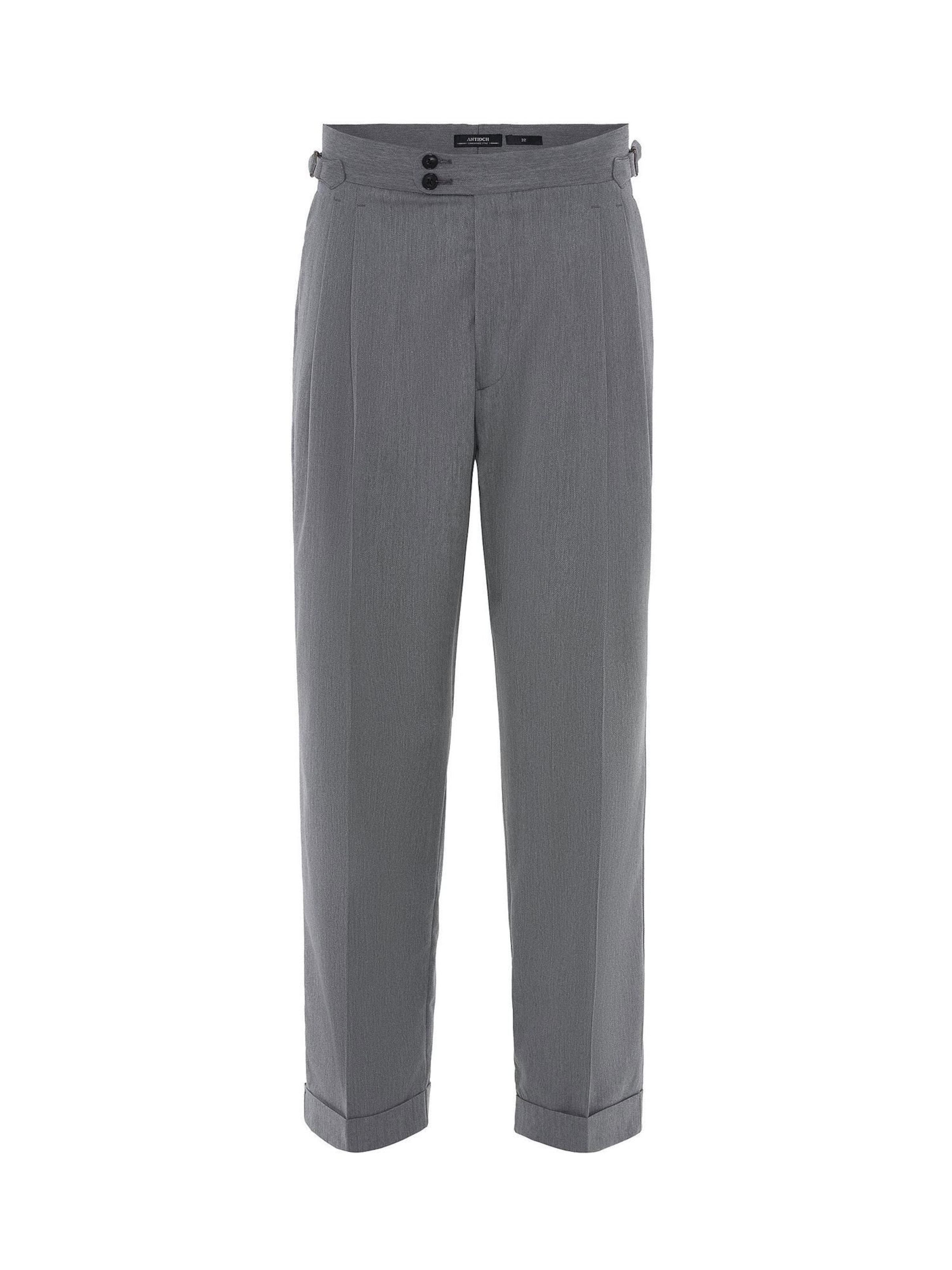 Antioch Regular Bandplooibroek in Grijs: voorkant