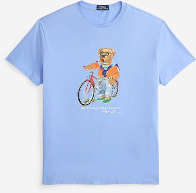 Polo Ralph Lauren Majica u pastelno plava / konjak / crna / bijela, Pregled proizvoda