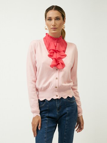 Influencer Knit cardigan 'Fancy' in Pink: front