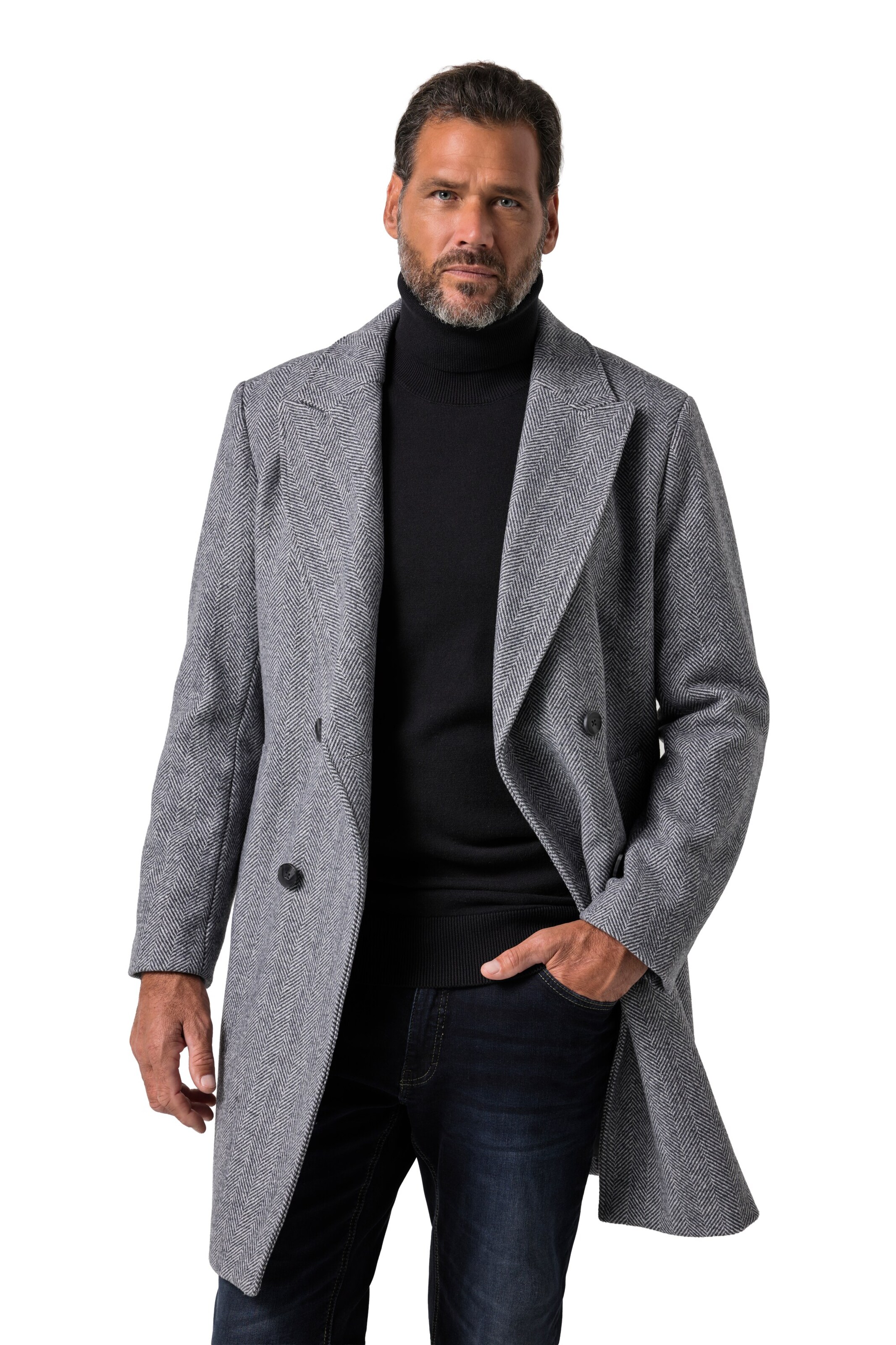 JP1880 Between-Seasons Coat in Grey: front