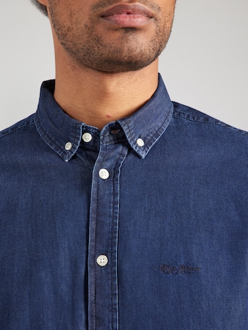 Pepe Jeans Slim fit Button Up Shirt 'CLASSIC' in Blue
