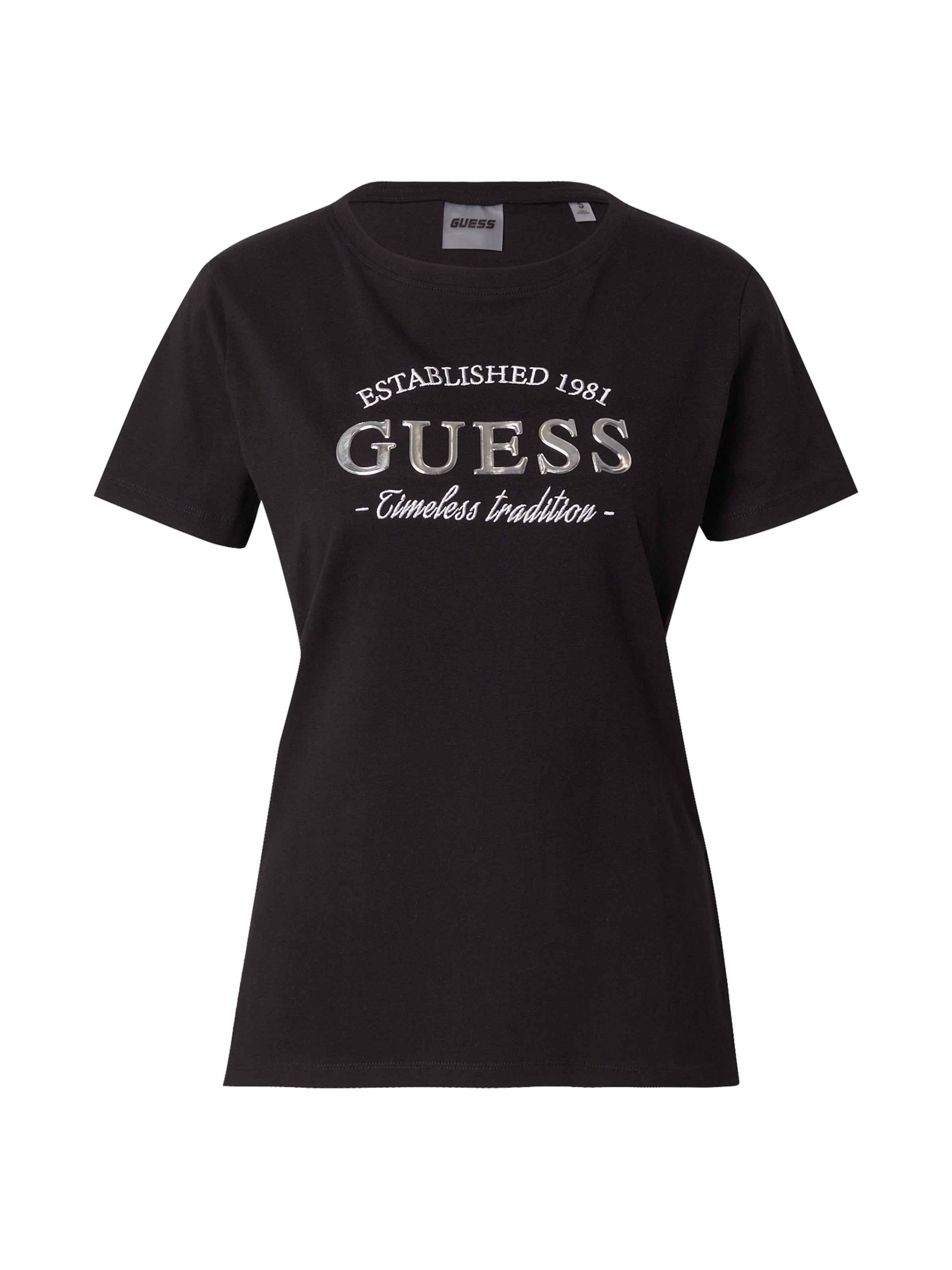 GUESS Performance Shirt 'NINA' in Black / Silver / White, Item view