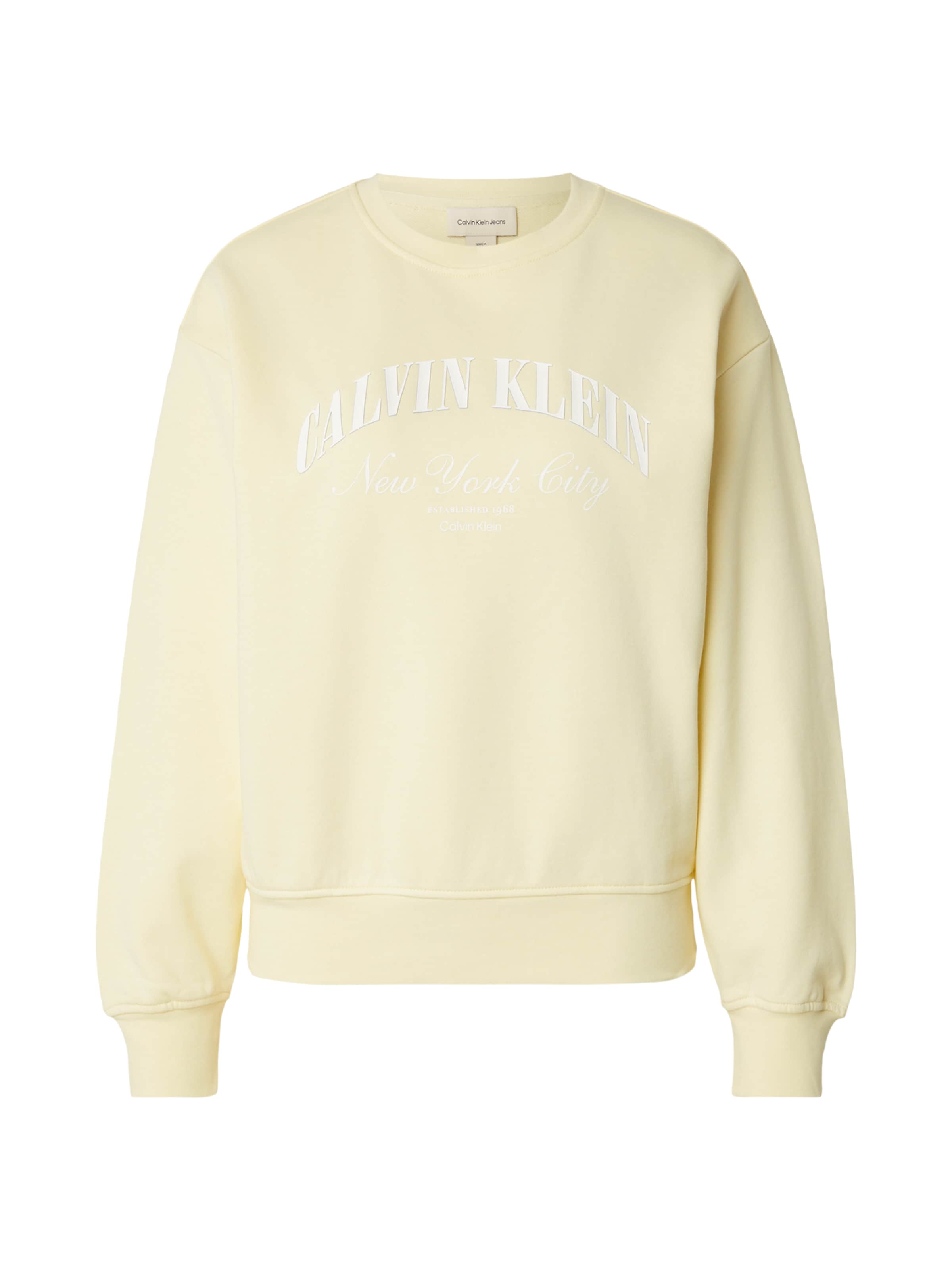 Regular Sweat-shirt Calvin Klein Jeans en jaune : devant