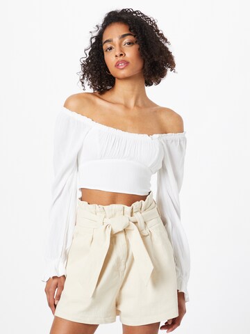 HOLLISTER Bluza | bela barva: sprednja stran
