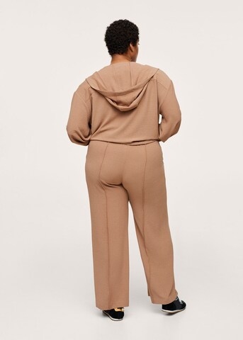 MANGO Wide Leg Hose in Braun