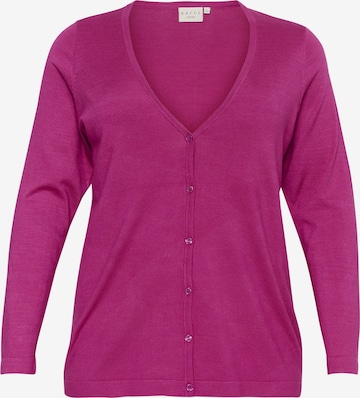 KAFFE CURVE Knit Cardigan 'Farsia' in Pink: front