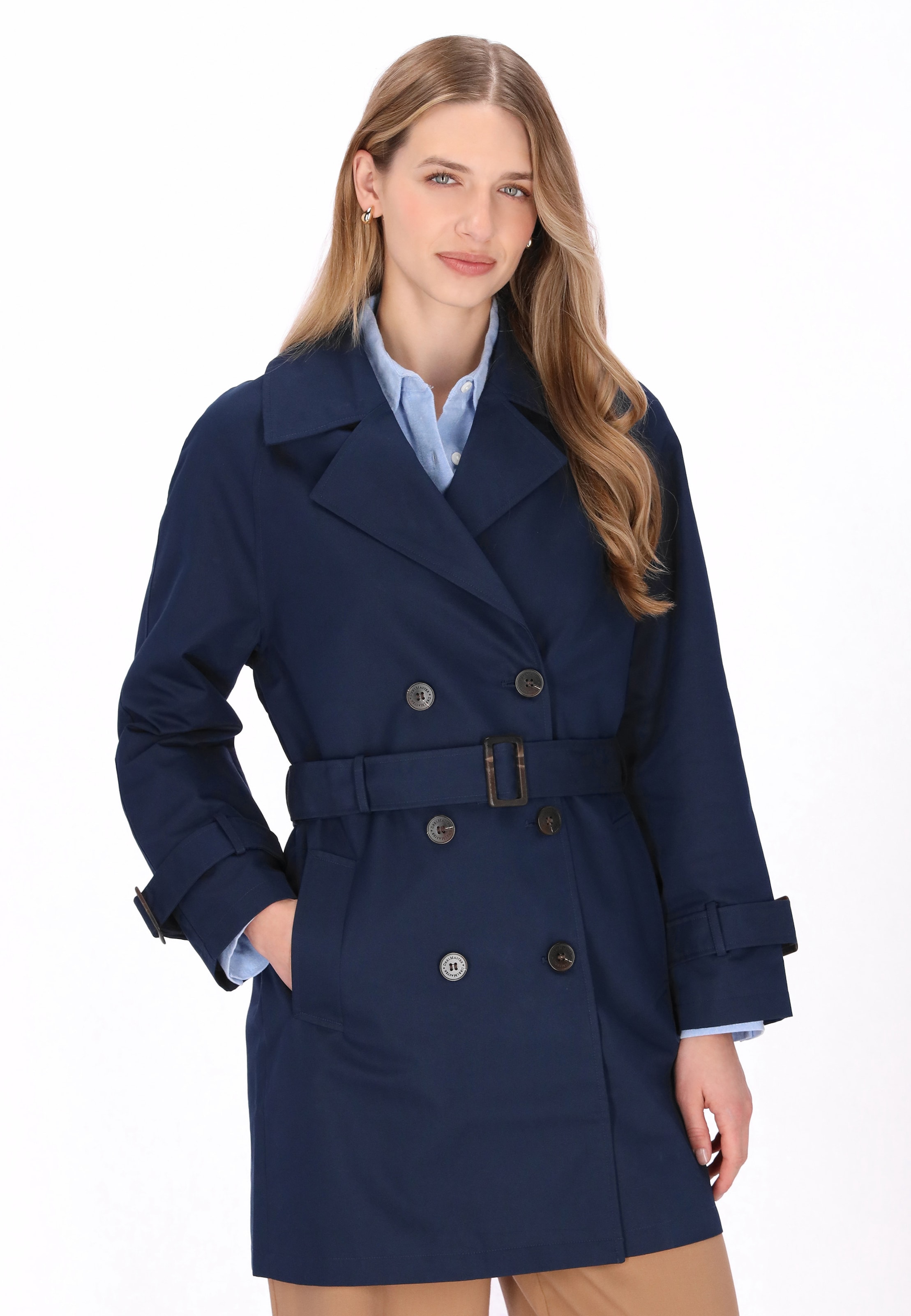 DreiMaster Klassik Tussenmantel 'Classic' in Blauw: voorkant