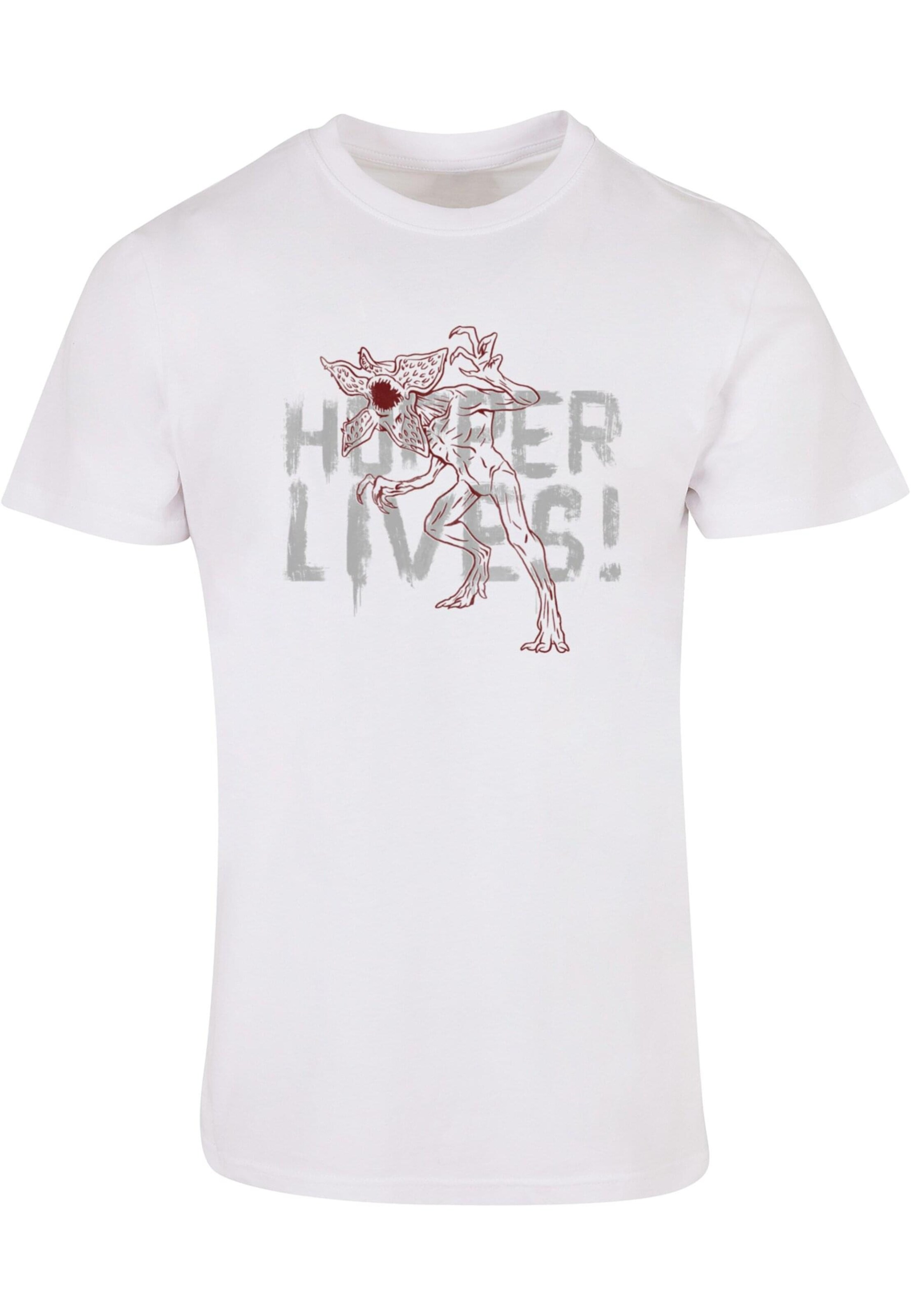 ABSOLUTE CULT Shirt 'Stranger Things - Hoppers Live' in Wit: voorkant