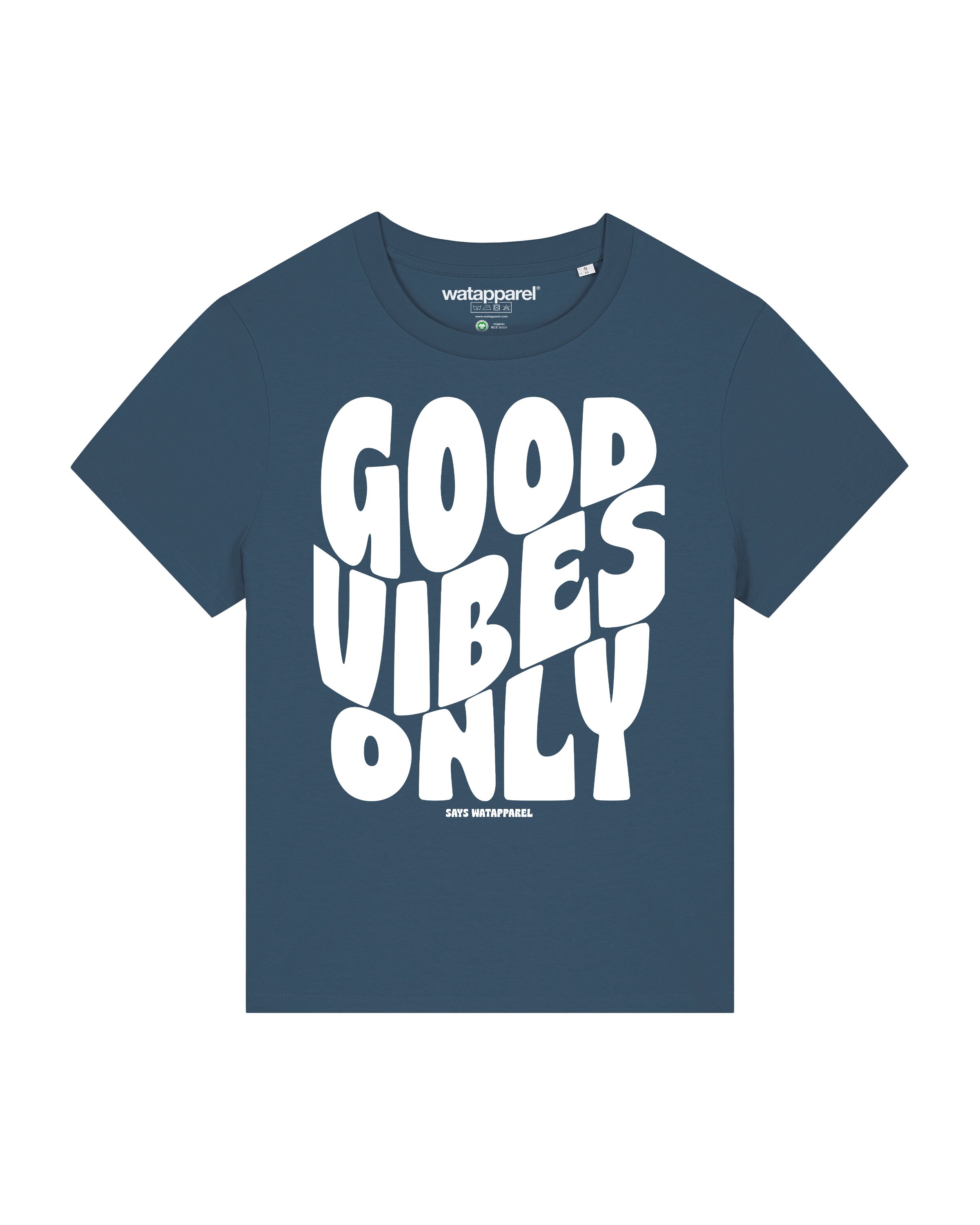 Watapparel Shirt 'Good vibes only' in Blue: front