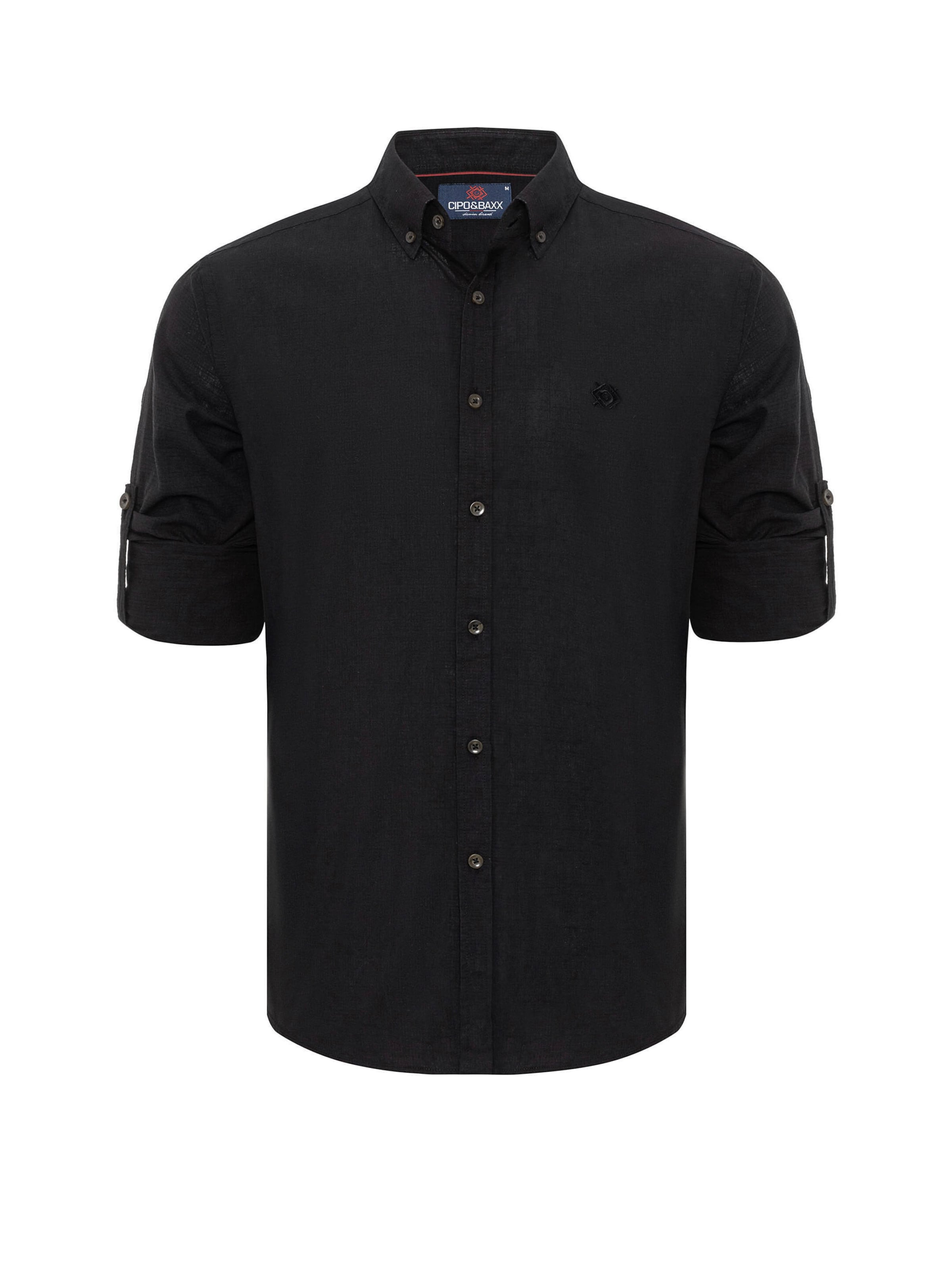 Coupe slim Chemise 'CH199' CIPO & BAXX en noir