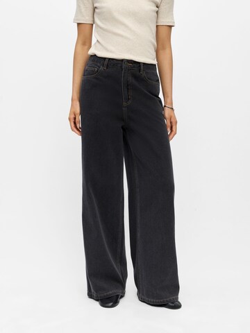 OBJECT Wide leg Jeans 'OBJLuca' in Black: front