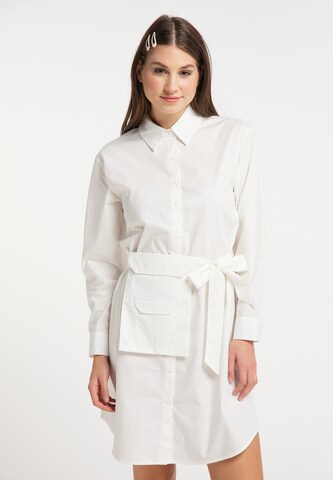 MYMO Shirt Dress in White: front