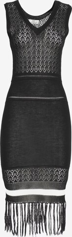 Influencer Knit dress 'Pointelle' in Black: front