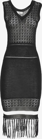 juoda Influencer Megzta suknelė 'Pointelle': priekis