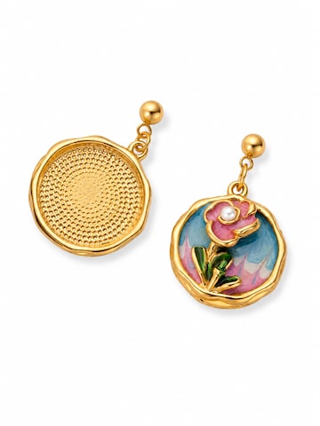 RteRme Earrings 'Orelia Enamel Bloom Earrings' in Gold