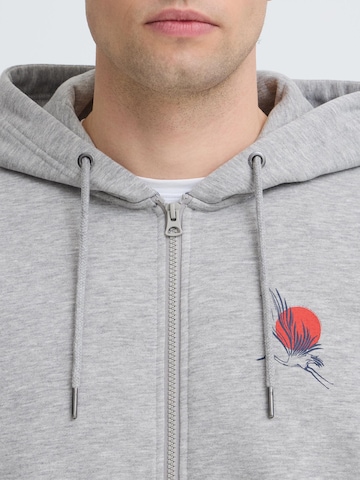BLEND - Sudadera con cremallera ' BHJapa Backprint ' en gris