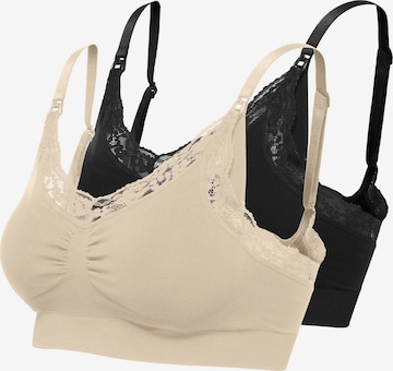 Only Maternity Pienentävät Imetysliivit 'OLMRosie' värissä beige: etupuoli